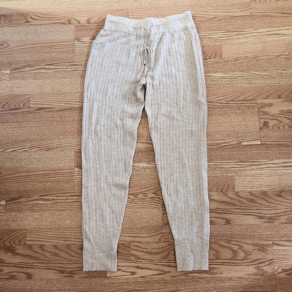 Free People Pants - NWOT Free People Cream Knitwear Joggers, Size L